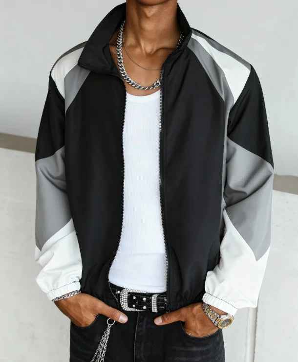 Men's color-blocked jacket, lightweight, casual, travel