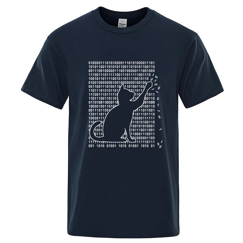 Men's High Quality T-shirt Cotton Blend Funny Cool Cat Design