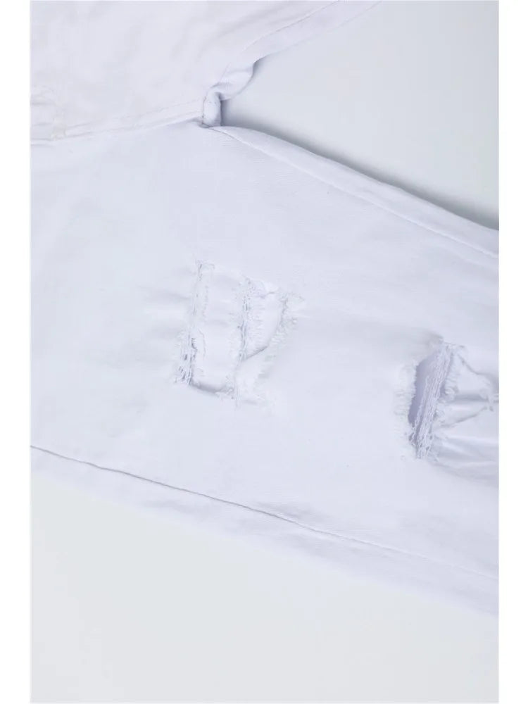 American Holed Jeans Minimalist Slim Fit