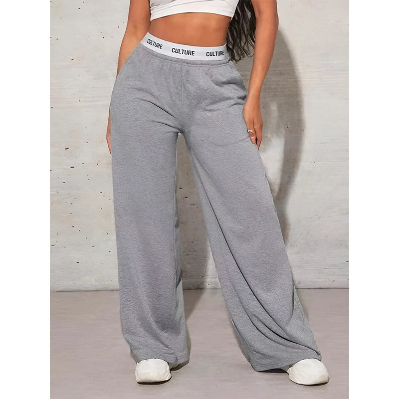 Women's Fashion Pants High Waist Webbing Loose