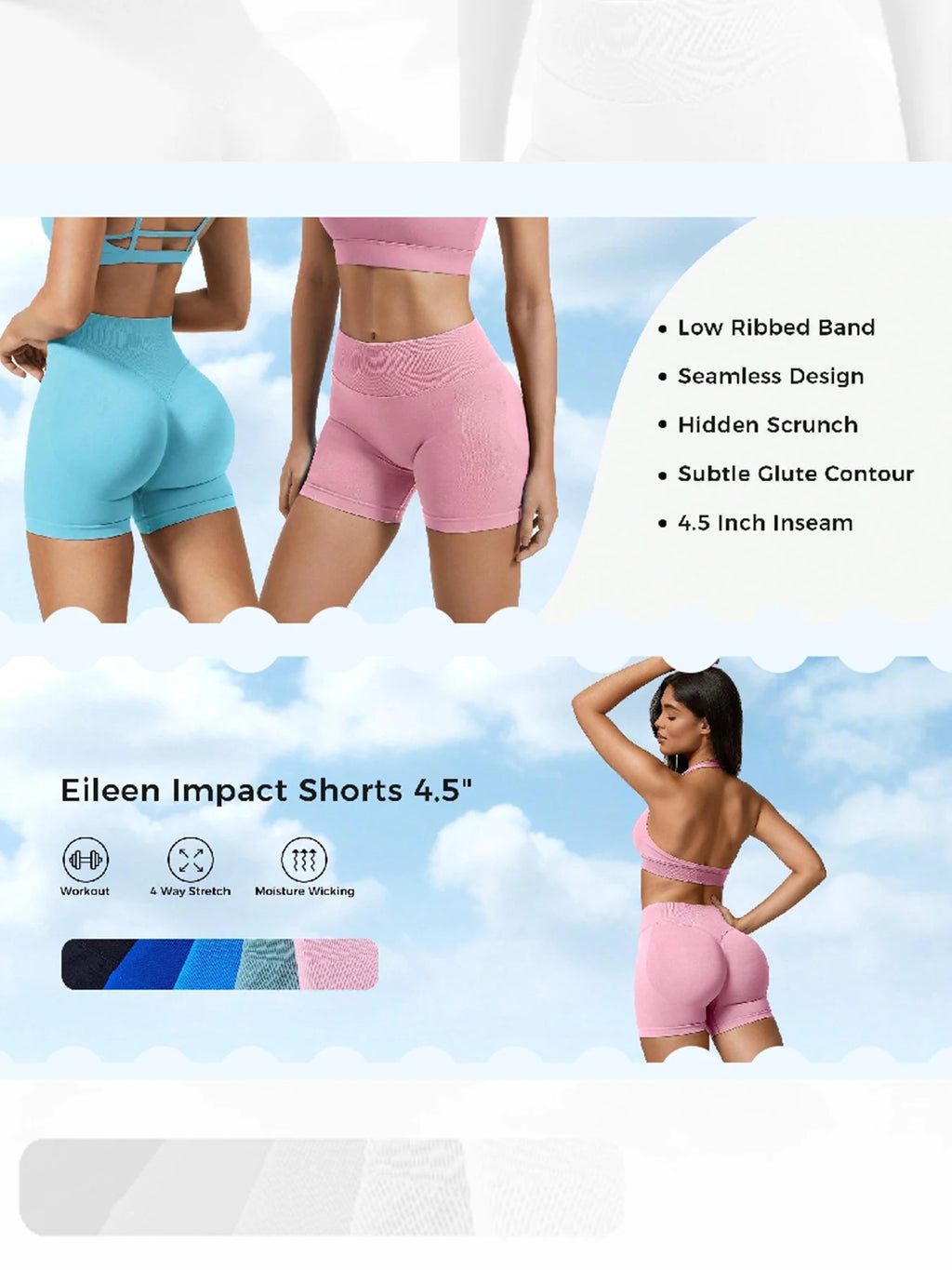 Pilates knit shorts medium intensity training high stretch