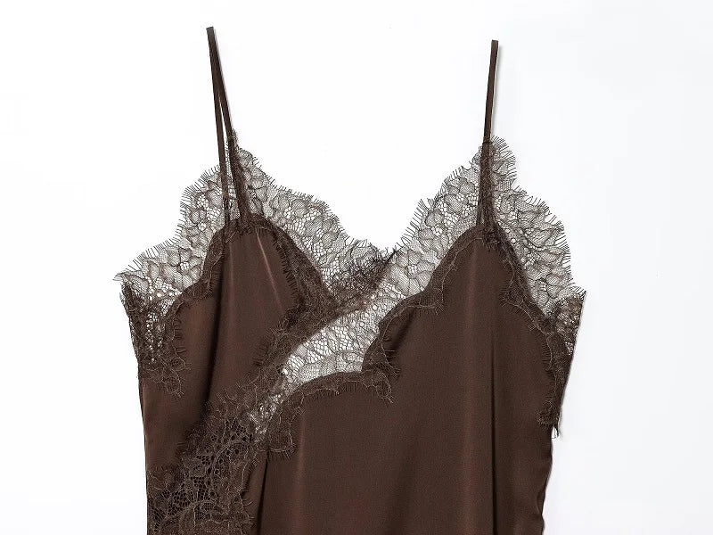 MUJER 2025 Lace Slip Dress Woman Black Backless Short Dresses