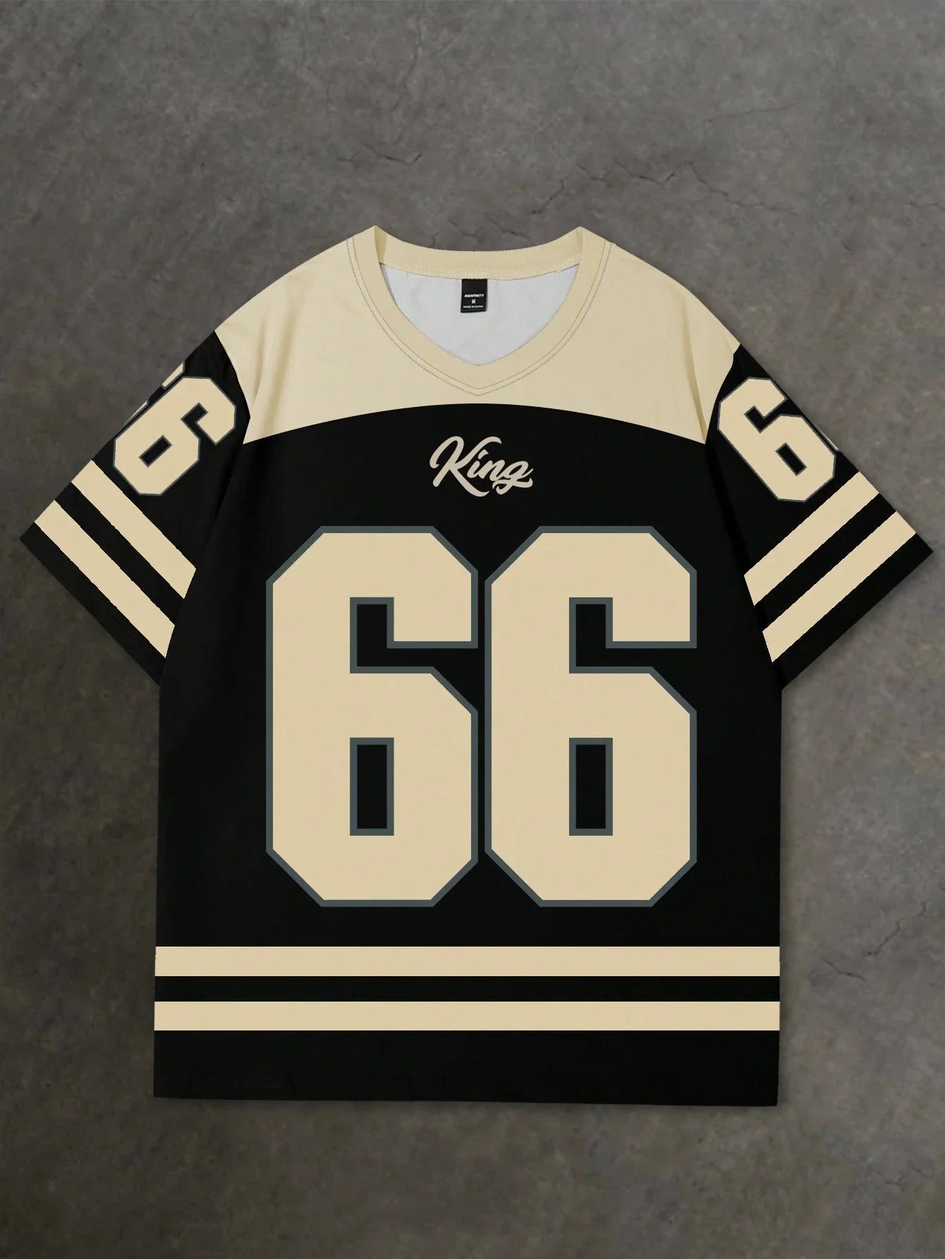 V-neck jersey T-shirt short sleeved retro sports