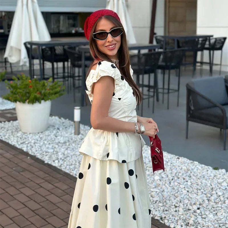 Polka Dot Backless Tank Tops