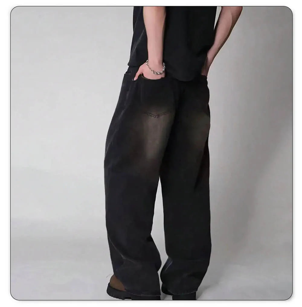 Men's Straight Loose Wide Baggy Jeans