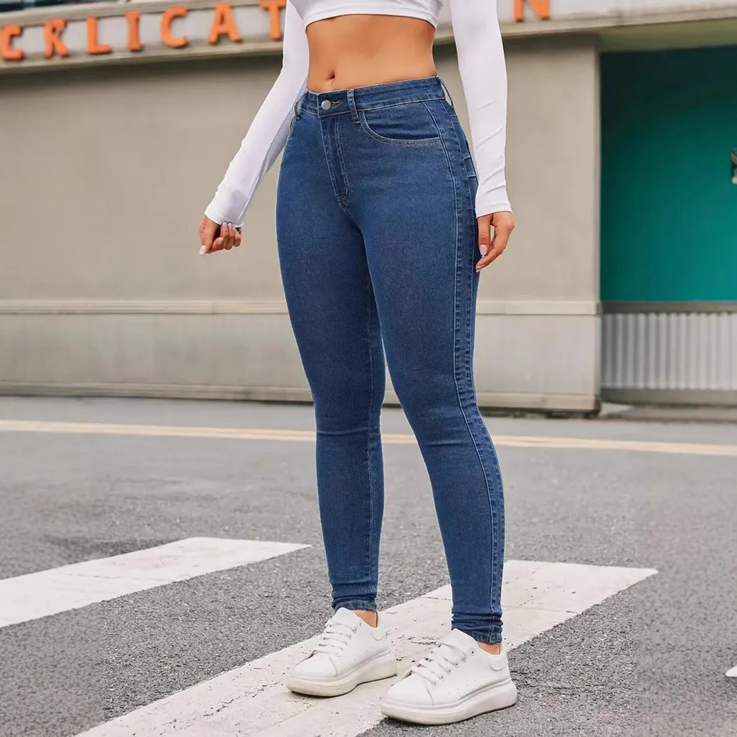 High Waist Stretch Denim Jeans