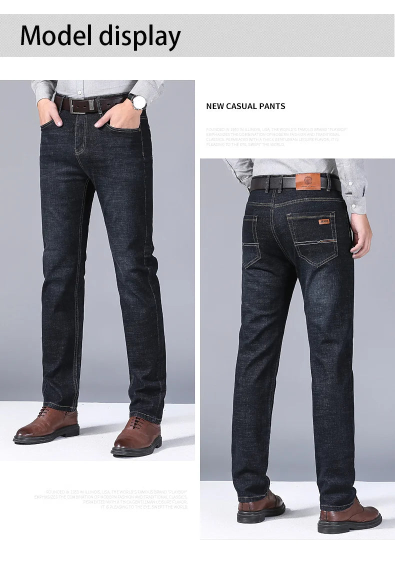 Men Light Luxury Stretch Slim Fit Denim Pants
