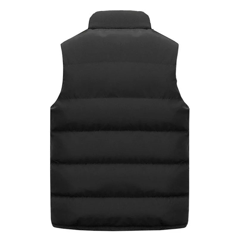 Mens Vest Jacket Warm Sleeveless Jackets Winter Waterproof Zipper Coat