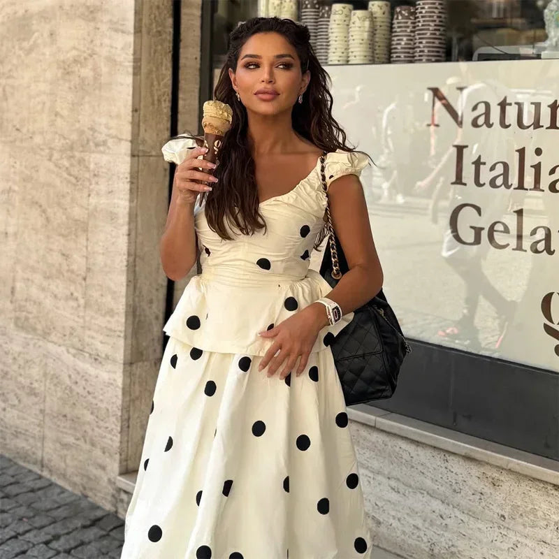 Polka Dot Backless Tank Tops