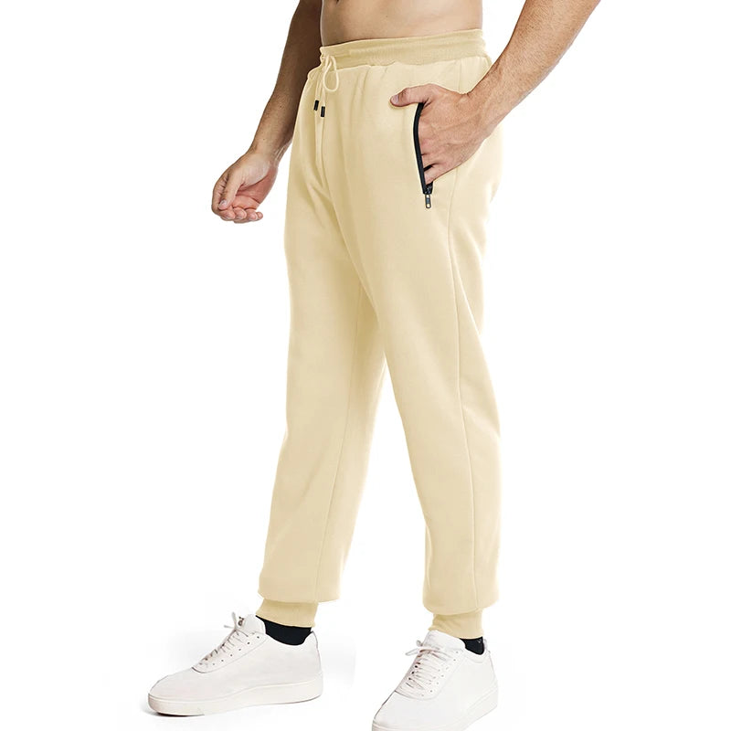 New Sweatpants Side Zipper Pockets Men Joggers Track Pants