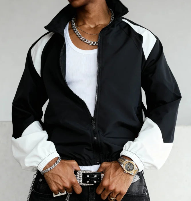 Men's color-blocked jacket, lightweight, casual, travel