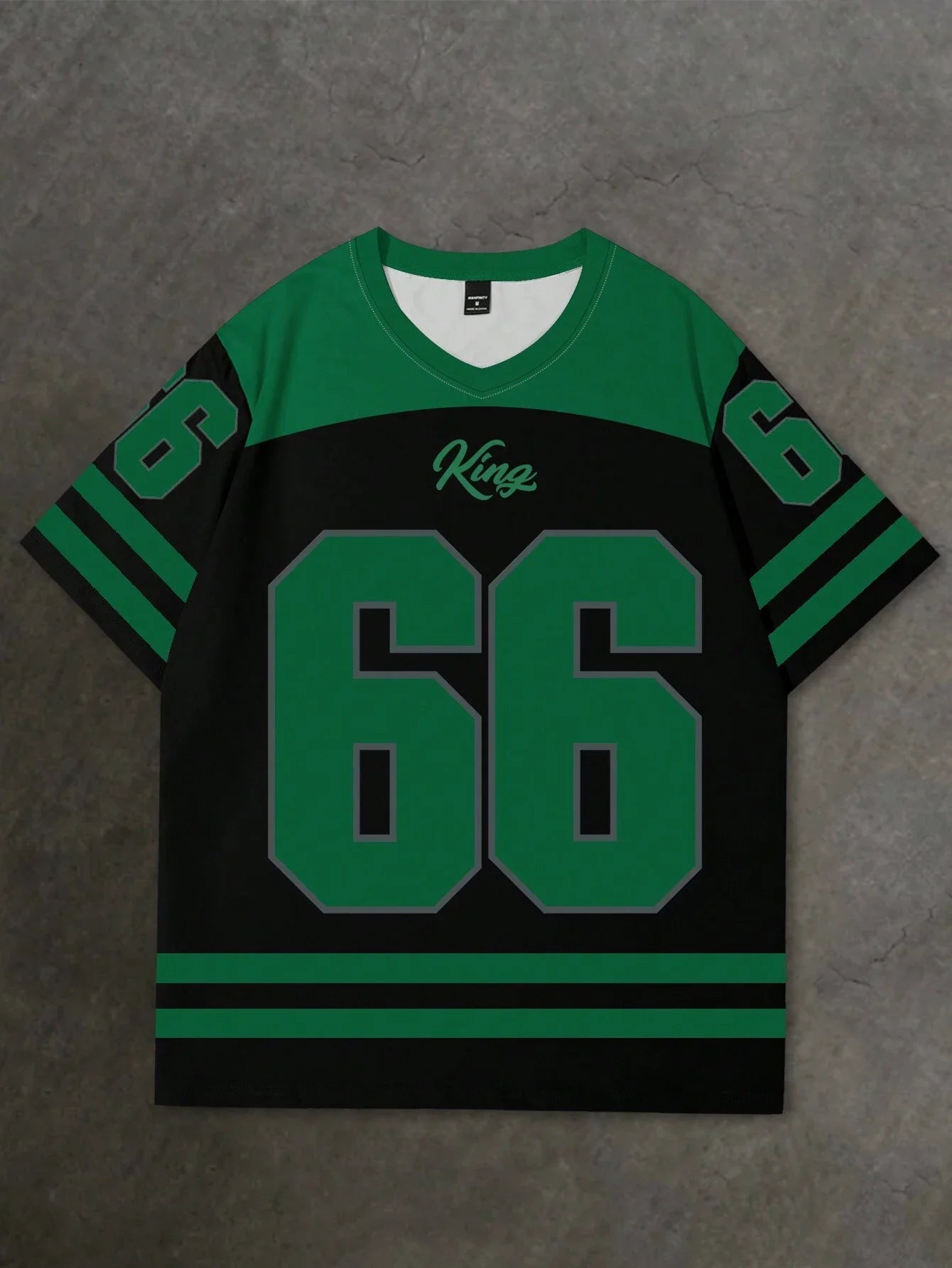 V-neck jersey T-shirt short sleeved retro sports