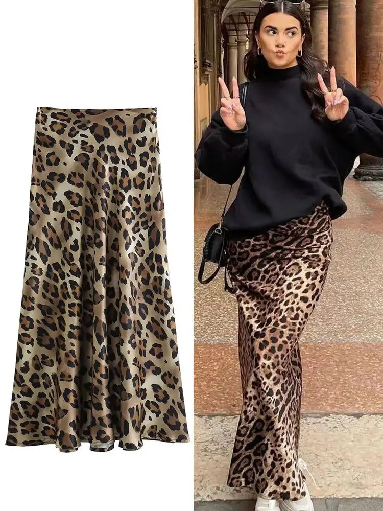 HH Women Fashion Leopard Print Skirt