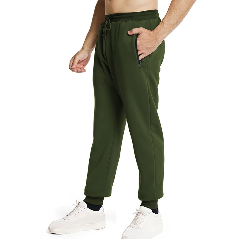 New Sweatpants Side Zipper Pockets Men Joggers Track Pants
