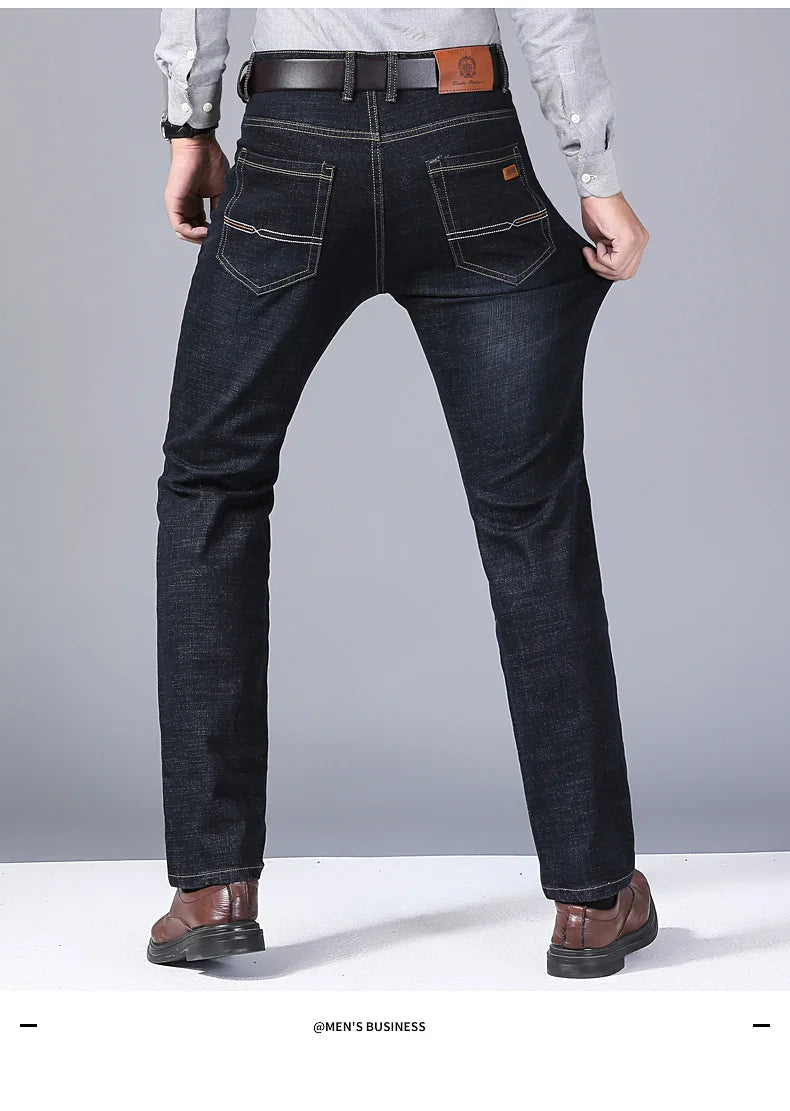 Men Light Luxury Stretch Slim Fit Denim Pants