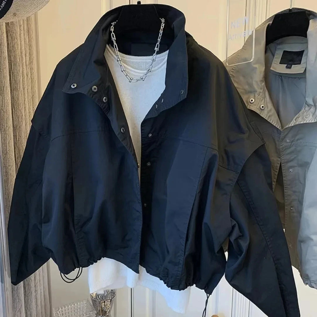 New Women's Trench Coat Outerwear Loose Short Jacket