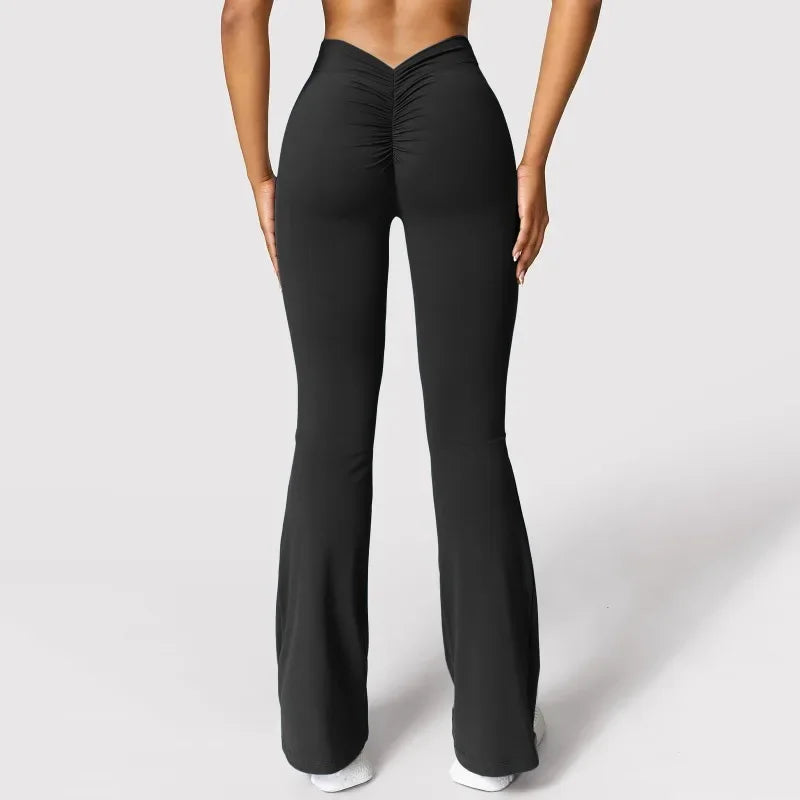 Fashion Micro Horn Leggings Women V-back Waist