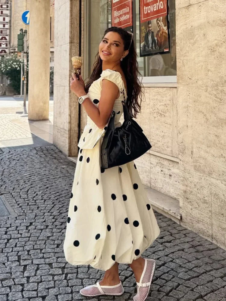Polka Dot Backless Tank Tops