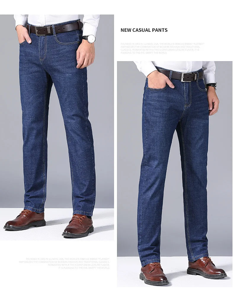 Men Light Luxury Stretch Slim Fit Denim Pants