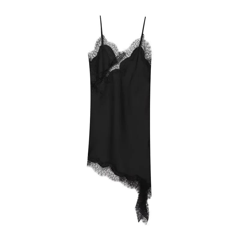 MUJER 2025 Lace Slip Dress Woman Black Backless Short Dresses