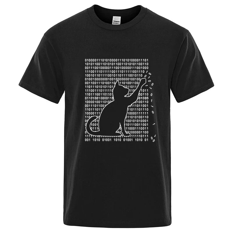 Men's High Quality T-shirt Cotton Blend Funny Cool Cat Design
