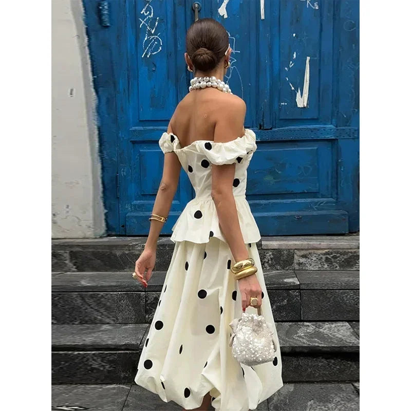 Polka Dot Backless Tank Tops