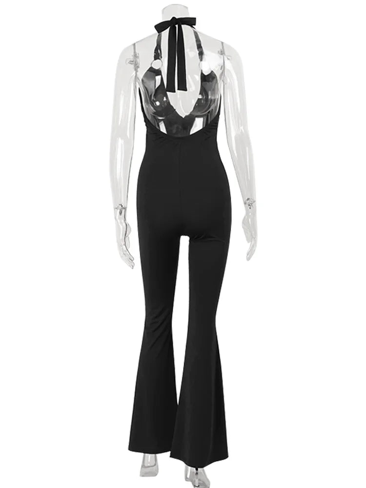 Women Jumpsuits Solid Halter