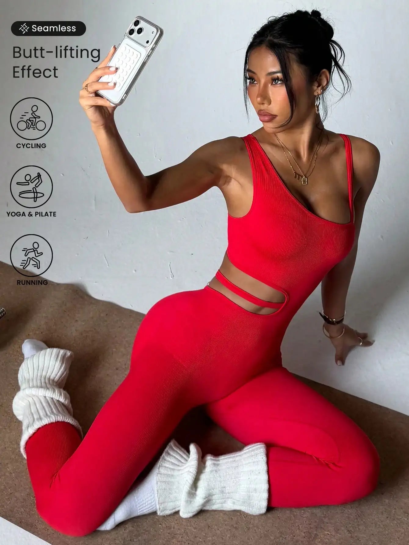 Beautiful back design, sexy one-piece yoga leggings