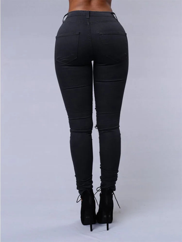 American Holed Jeans Minimalist Slim Fit