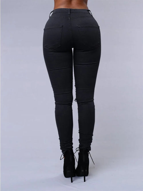 American Holed Jeans Minimalist Slim Fit