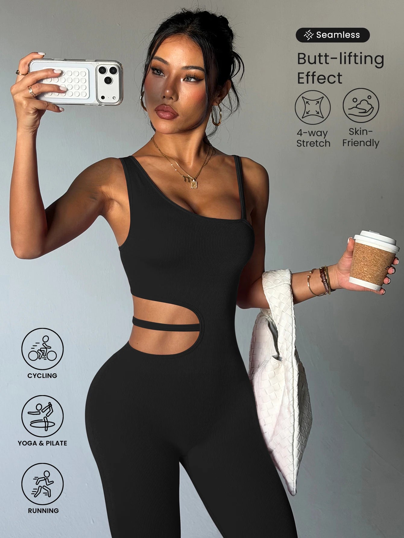 Beautiful back design, sexy one-piece yoga leggings